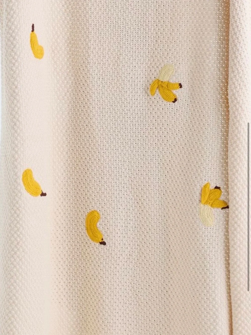 Isabella Cotton Knit Icon Banana Throw Blanket from Anthropologie